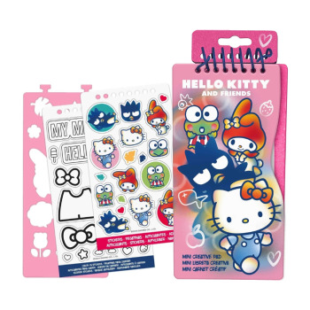 Mini notatnik z naklejkami + szablony do rysowania  Hello Kitty 1