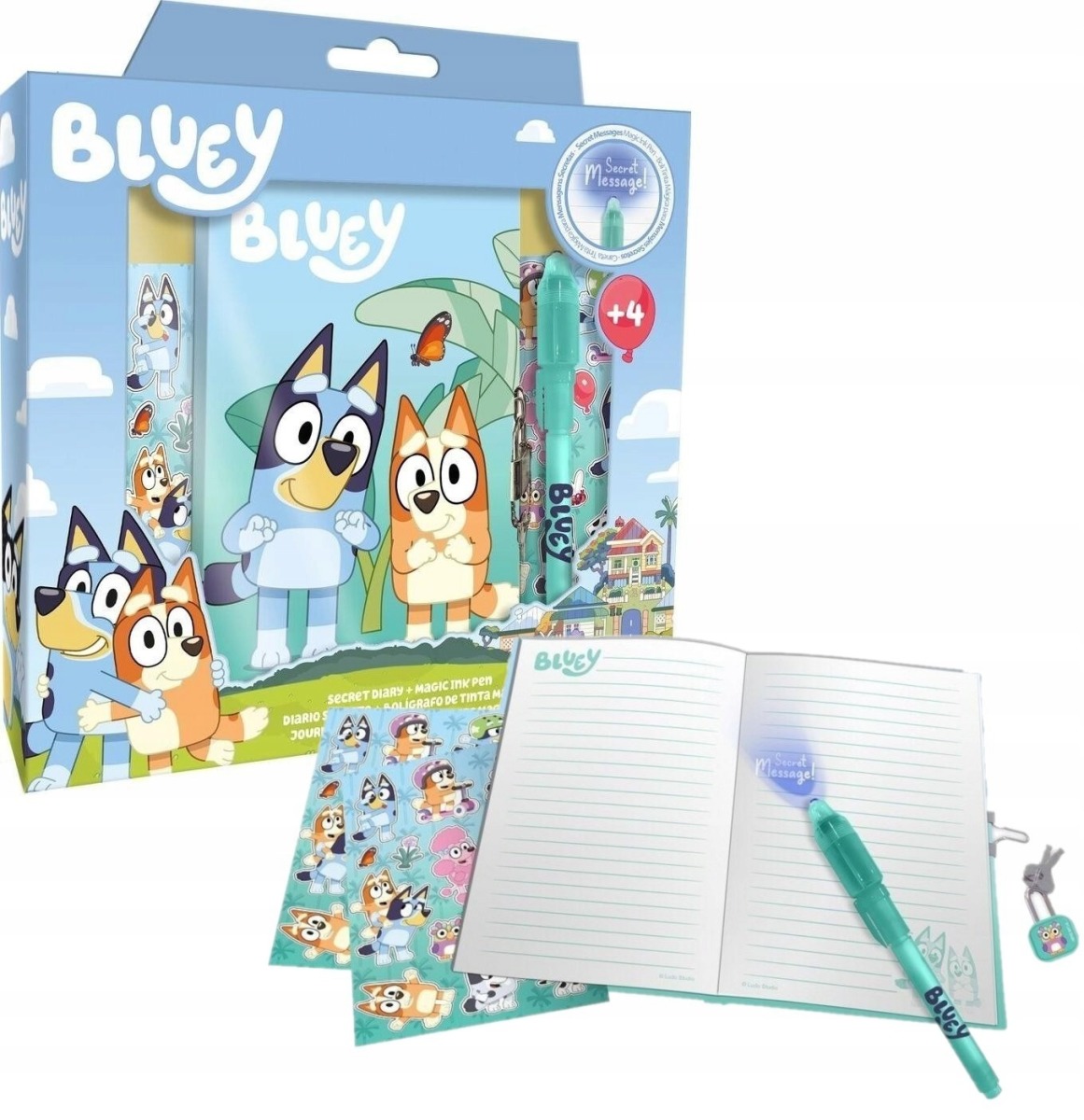 Pamiętnik A6 z magicznym piórem i naklejkami  Bluey 1