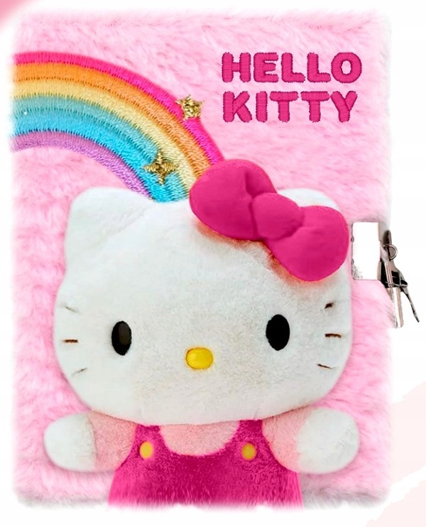 Pluszowy Pamiętnik z kłódką A5  Hello Kitty 1
