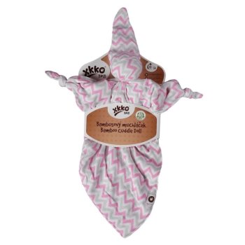 Przytulanka bambusowa XKKO BMB - Baby Pink Chevron 1