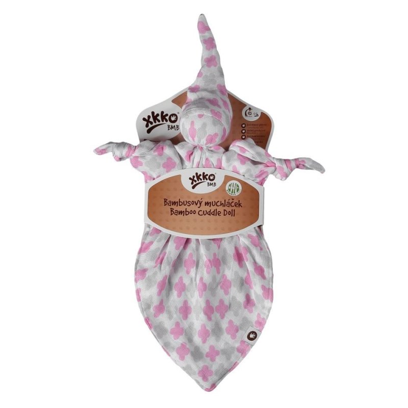 Przytulanka bambusowa XKKO BMB - Baby Pink Cross 1