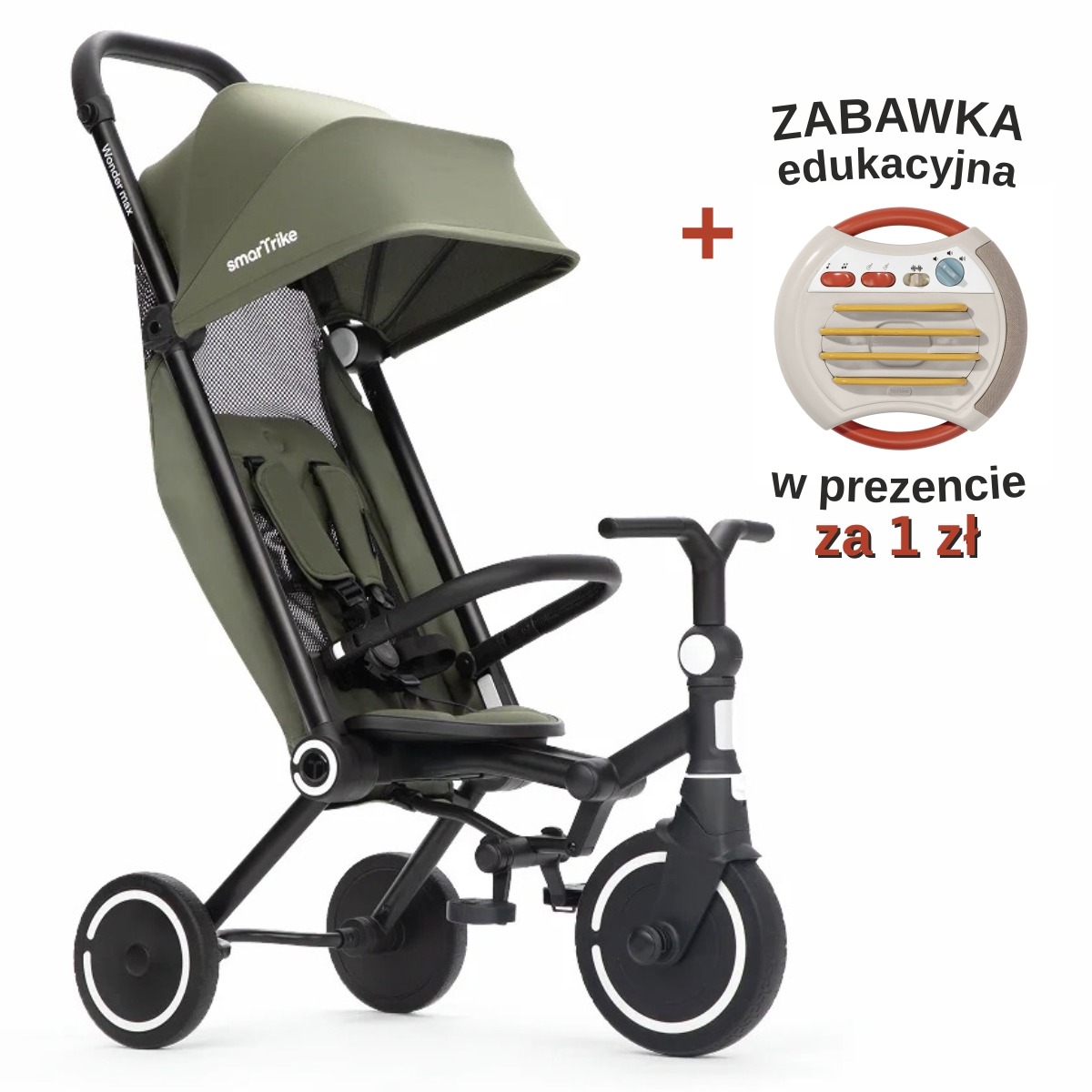 Rowerek z funkcją wózka - Wonder MAX - szałwiowy 1