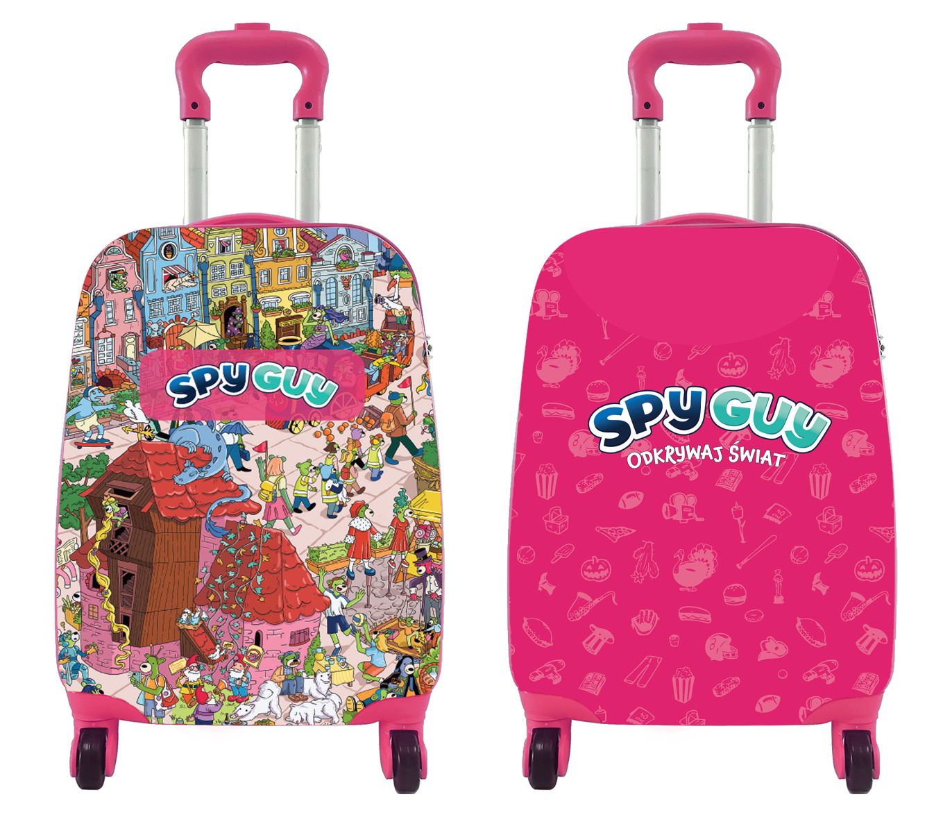 Walizka podróżna na kółkach Trefliki - różowa duża 1
