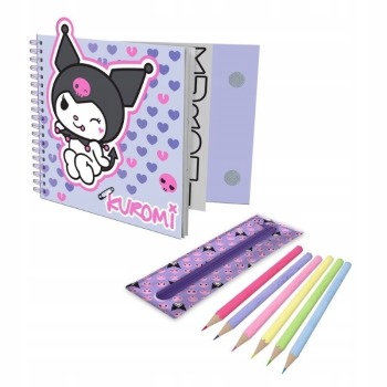 Zestaw kreatywny piórnik kredki naklejki | Hello Kitty - Kuromi 