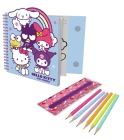 Zestaw kreatywny piórnik kredki naklejki | Hello Kitty